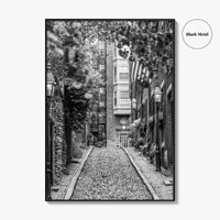 Boston Black and White Fine Art Photo Print, Acorn Street Beacon Hill Poster