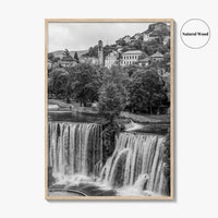 Jajce Black and White Fine Art Photo Print, Bosnia and Herzegovina, Pliva Waterfall