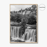 Jajce Black and White Fine Art Photo Print, Bosnia and Herzegovina, Pliva Waterfall