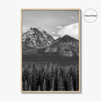 Lake Louise Black White Fine Art Photo Print, Banff National Park Poster