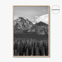 Lake Louise Black White Fine Art Photo Print, Banff National Park Poster