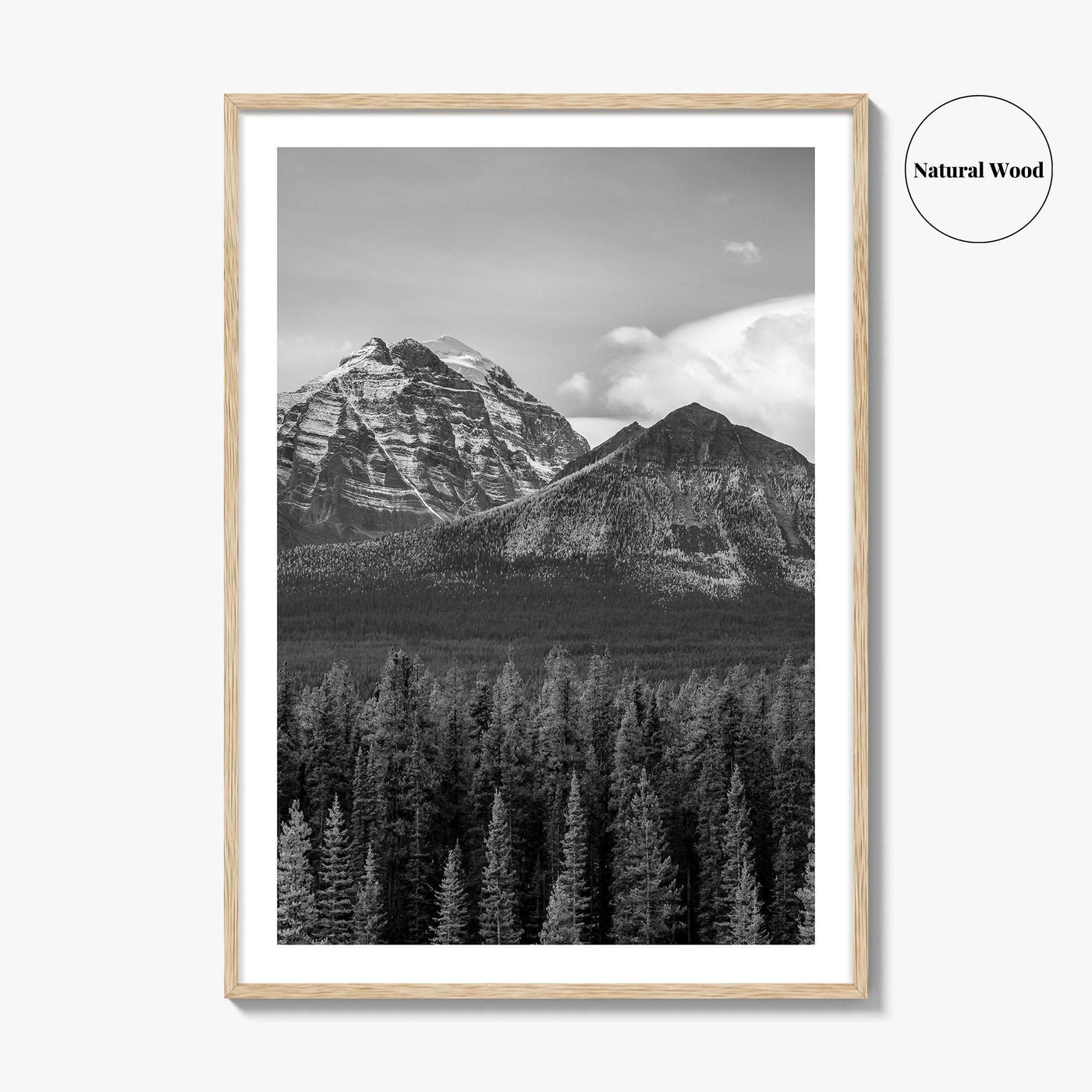 Lake Louise Black White Fine Art Photo Print, Banff National Park Poster