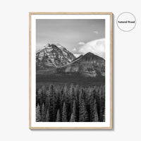 Lake Louise Black White Fine Art Photo Print, Banff National Park Poster