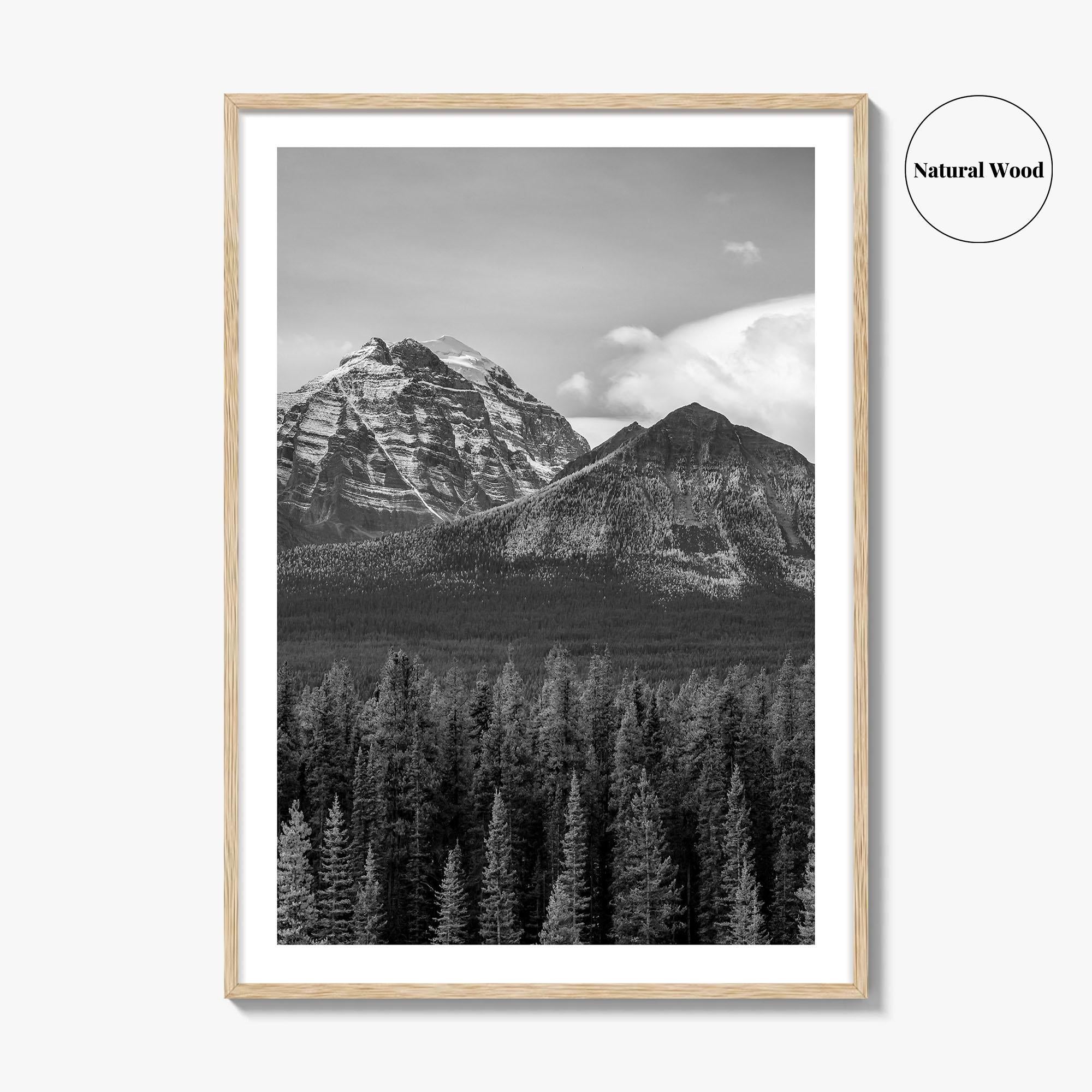 Lake Louise Black White Fine Art Photo Print, Banff National Park Poster