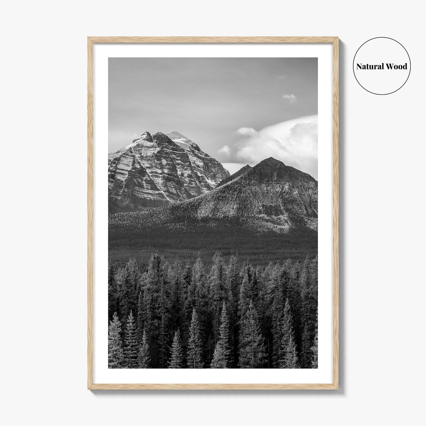 Lake Louise Black White Fine Art Photo Print, Banff National Park Poster