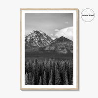 Lake Louise Black White Fine Art Photo Print, Banff National Park Poster