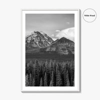 Lake Louise Black White Fine Art Photo Print, Banff National Park Poster