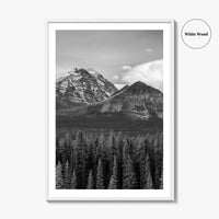 Lake Louise Black White Fine Art Photo Print, Banff National Park Poster