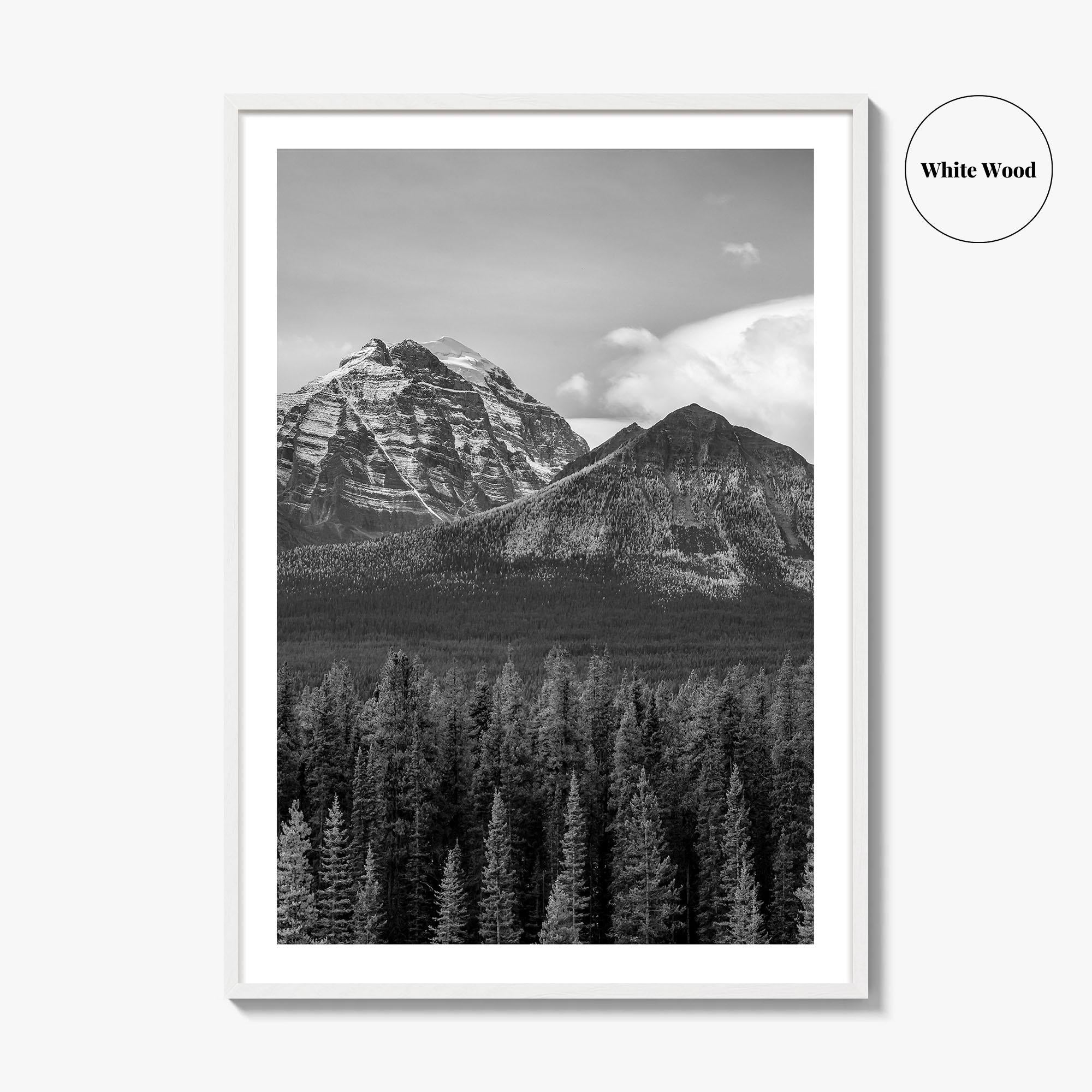 Lake Louise Black White Fine Art Photo Print, Banff National Park Poster
