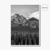 Lake Louise Black White Fine Art Photo Print, Banff National Park Poster