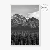 Lake Louise Black White Fine Art Photo Print, Banff National Park Poster