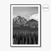 Lake Louise Black White Fine Art Photo Print, Banff National Park Poster