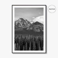 Lake Louise Black White Fine Art Photo Print, Banff National Park Poster