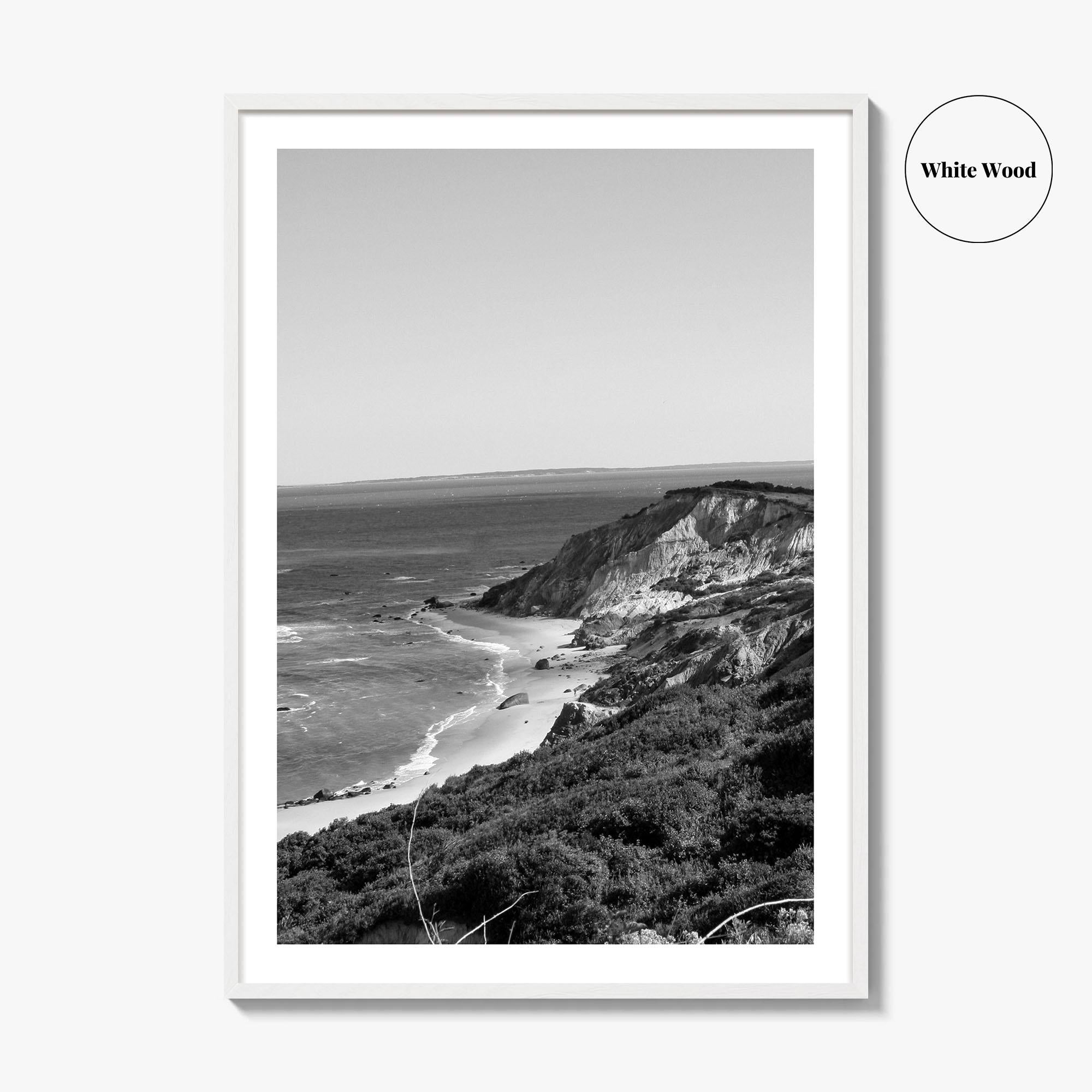 Martha's Vineyard Black and White Fine Art Photo Print, Aquinnah Cliffs Massachusetts Poster