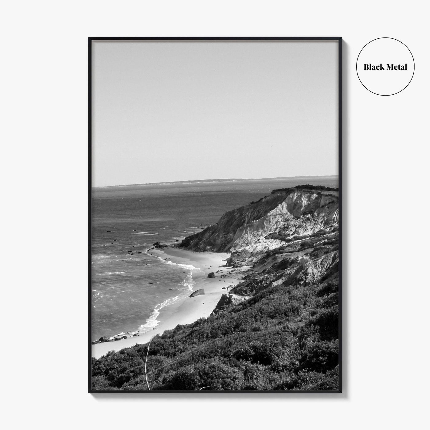 Martha's Vineyard Black and White Fine Art Photo Print, Aquinnah Cliffs Massachusetts Poster