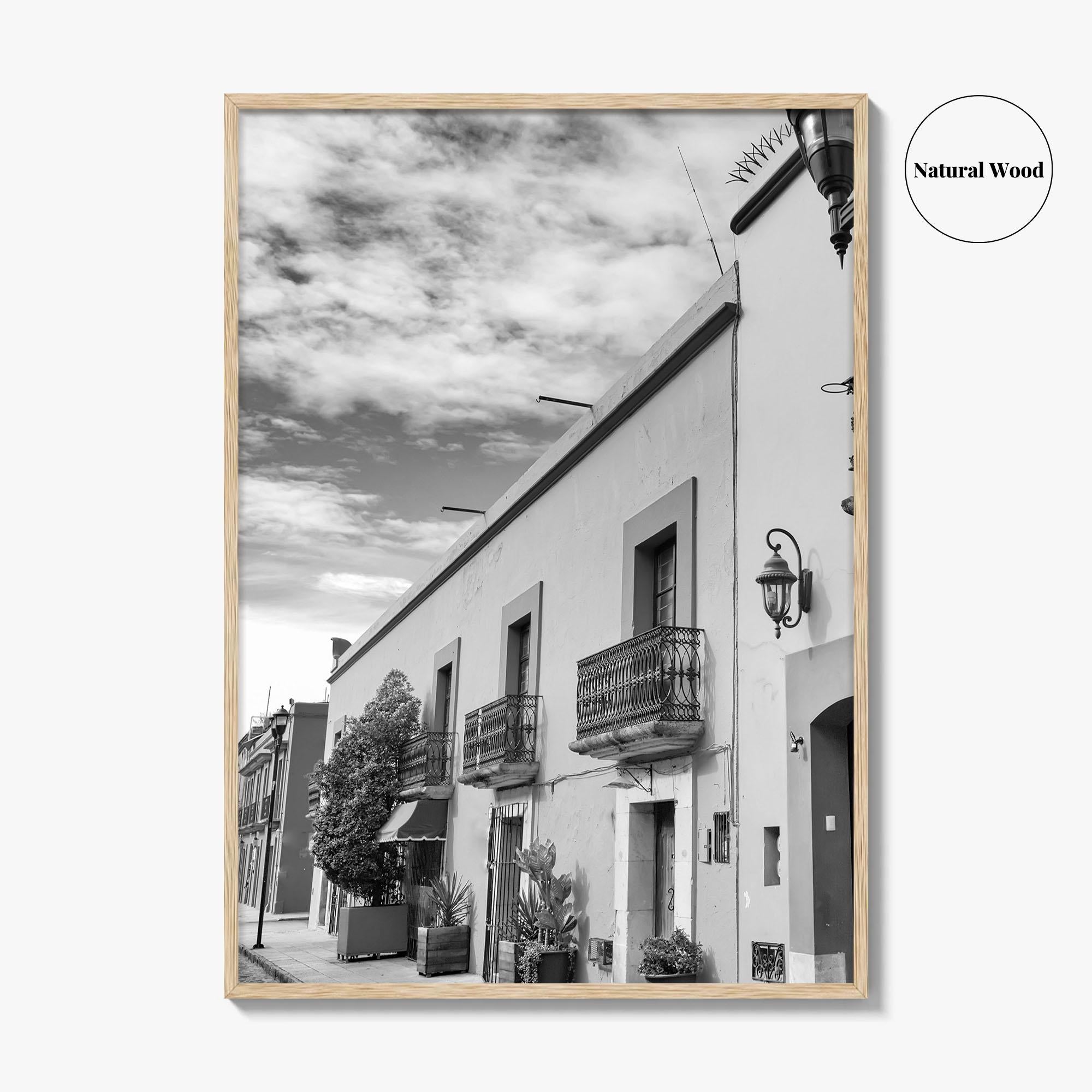 Oaxaca de Juarez Black and White Fine Art Photo Print, Mexico Poster