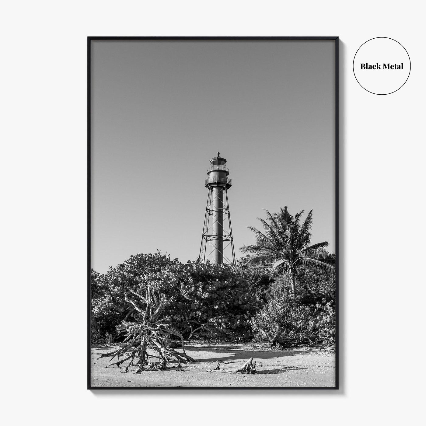 Sanibel Island Black and White Fine Art Photo Print, Lighthouse, Florida, USA, Poster