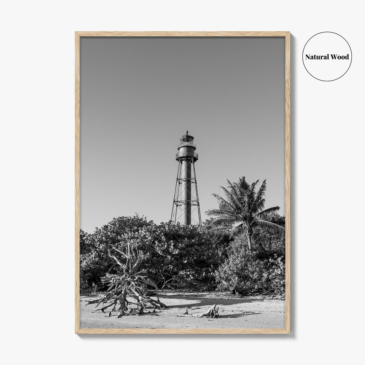 Sanibel Island Black and White Fine Art Photo Print, Lighthouse, Florida, USA, Poster