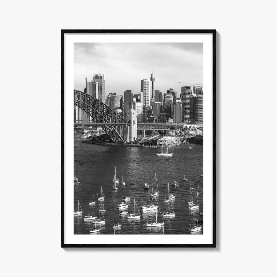 Sydney Skyline Black and White Fine Art Photo Print, Poster, New South Wales Australia