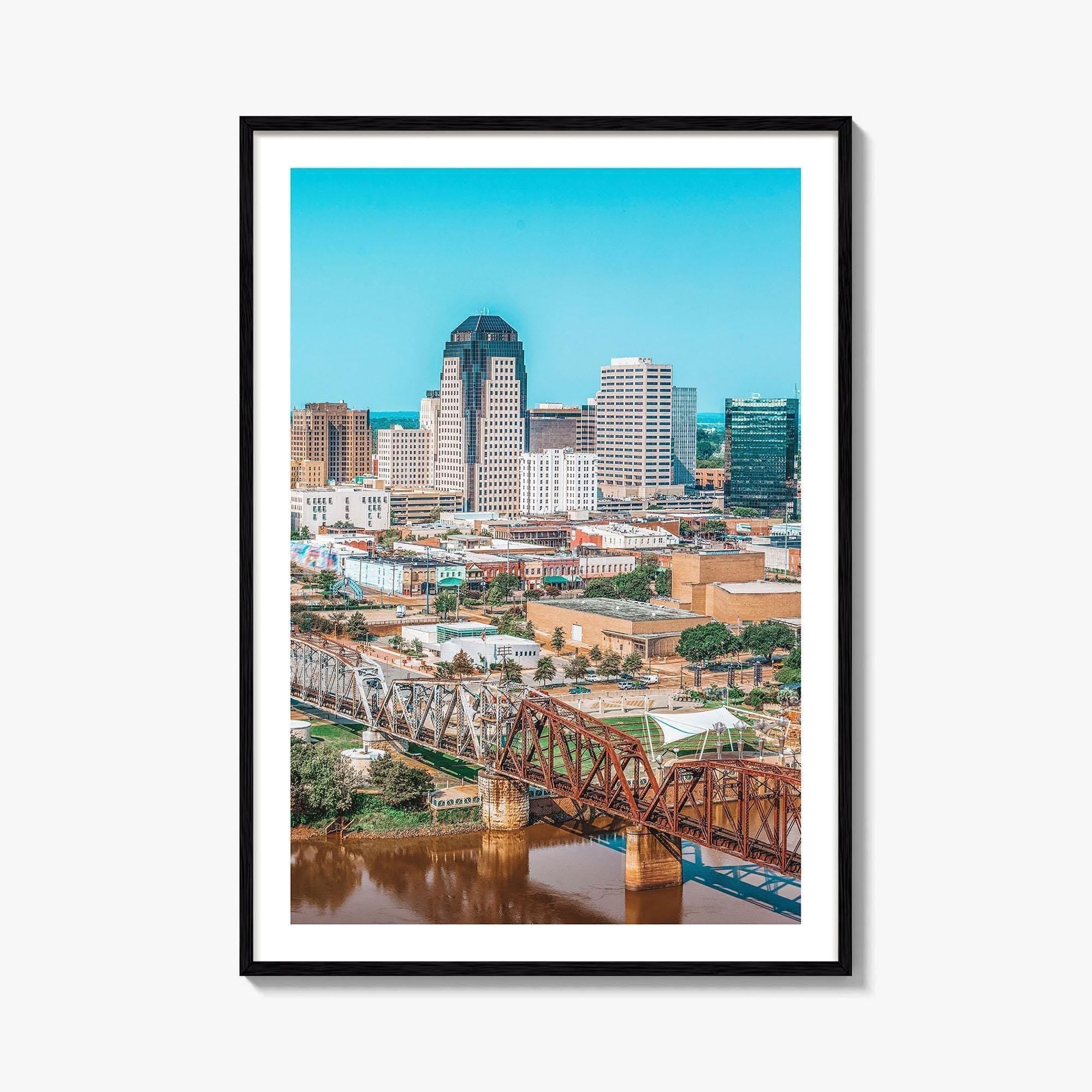 Shreveport Skyline Fine Art Photo Print, River, Louisiana, USA Wall Decor Poster
