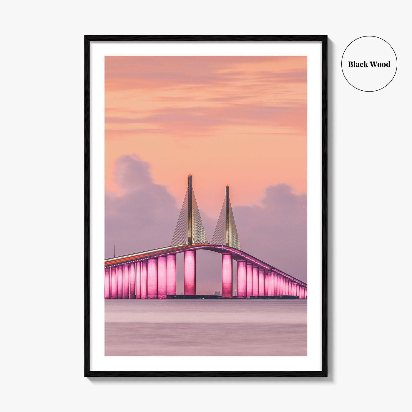 Tampa Fine Art Photo Print, Sunshine Skyway Bridge, Florida USA, Wall Decor