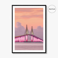 Tampa Fine Art Photo Print, Sunshine Skyway Bridge, Florida USA, Wall Decor