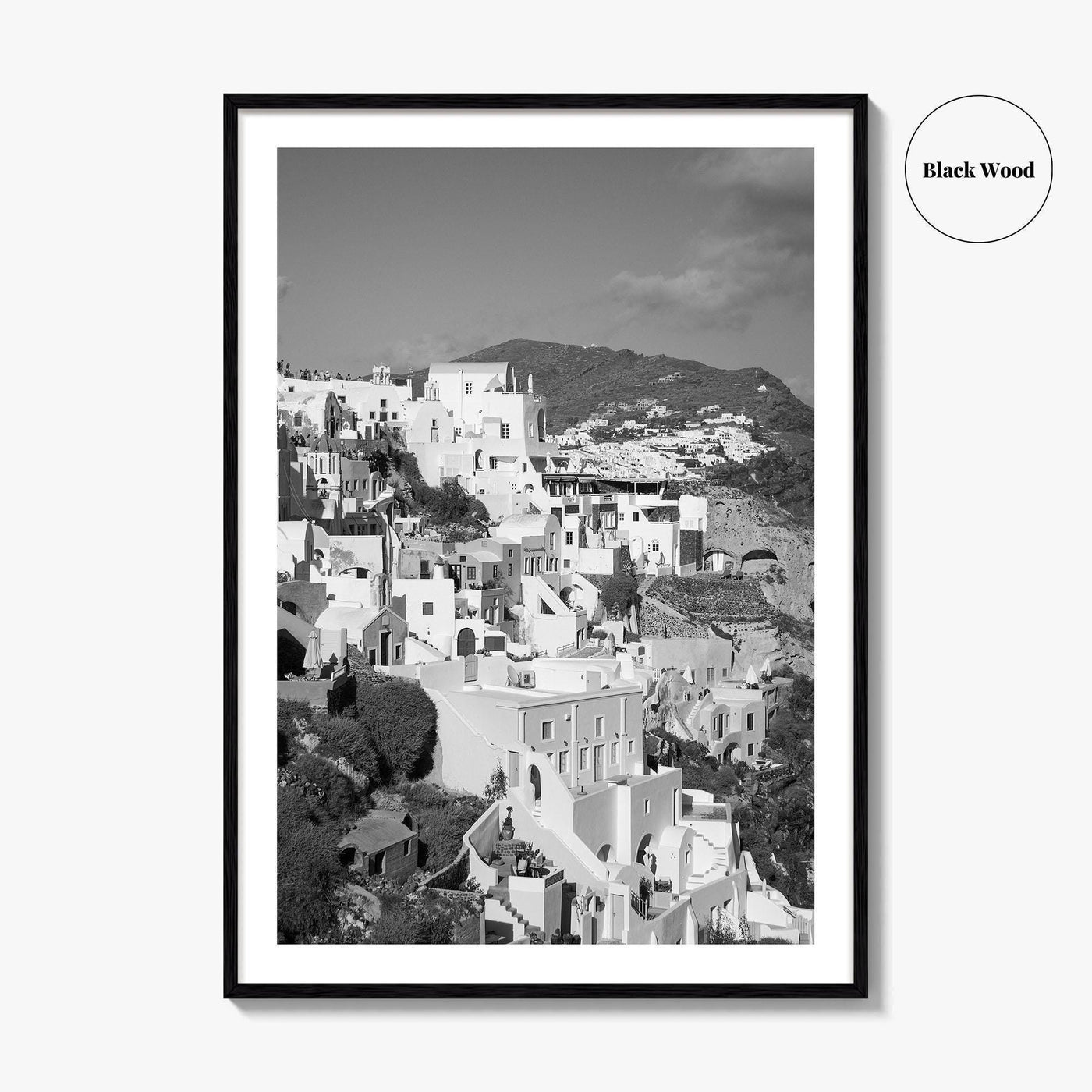Santorini Fine Art Photo Print, Greece Wall Decor Poster, Greek Islands, Hillside Churches