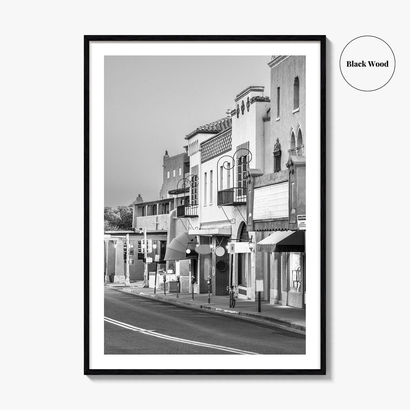 Santa Fe Black and White Fine Art Photo Print, New Mexico Wall Poster, USA