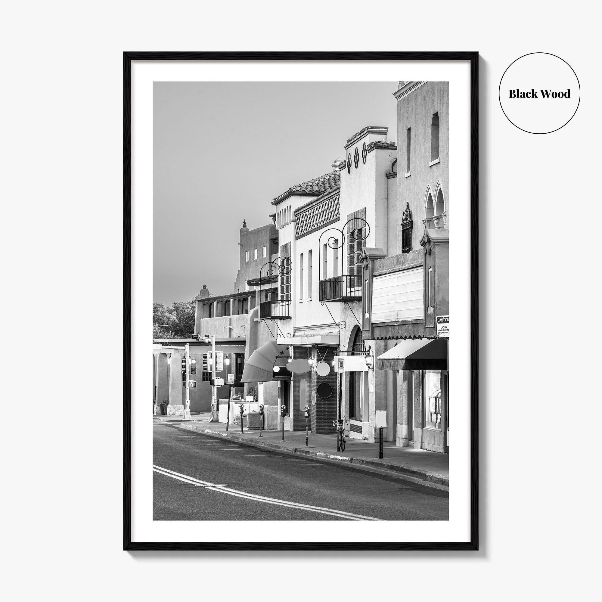 Santa Fe Black and White Fine Art Photo Print, New Mexico Wall Poster, USA