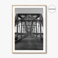Chattanooga Black and White Fine Art Photo Print, Walnut Street Bridge, Tennessee USA Poster
