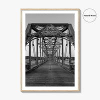 Chattanooga Black and White Fine Art Photo Print, Walnut Street Bridge, Tennessee USA Poster