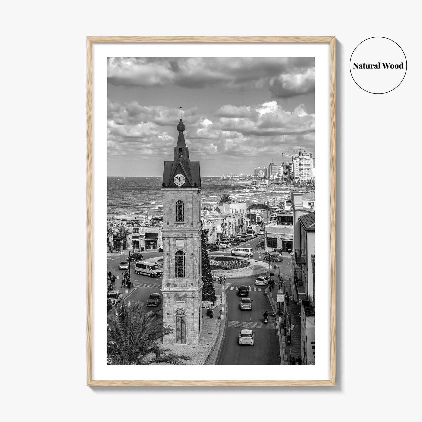 Tel Aviv Black and White Fine Art Photo Print, Jaffa Clock Tower Israel Poster