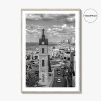 Tel Aviv Black and White Fine Art Photo Print, Jaffa Clock Tower Israel Poster