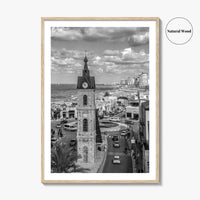 Tel Aviv Black and White Fine Art Photo Print, Jaffa Clock Tower Israel Poster