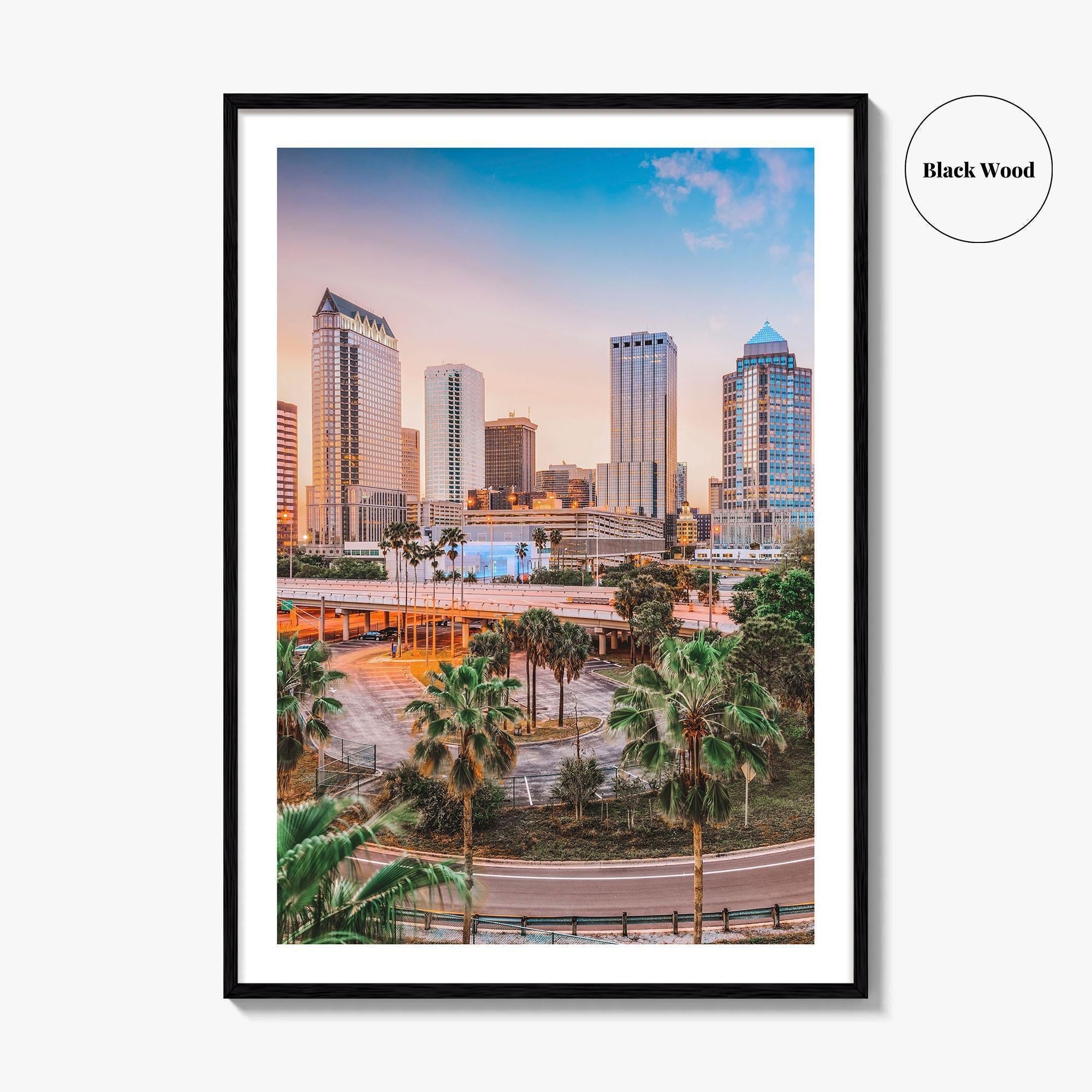 Tampa Skyline Fine Art Photo Print, Downtown, Florida USA Wall Decor Poster
