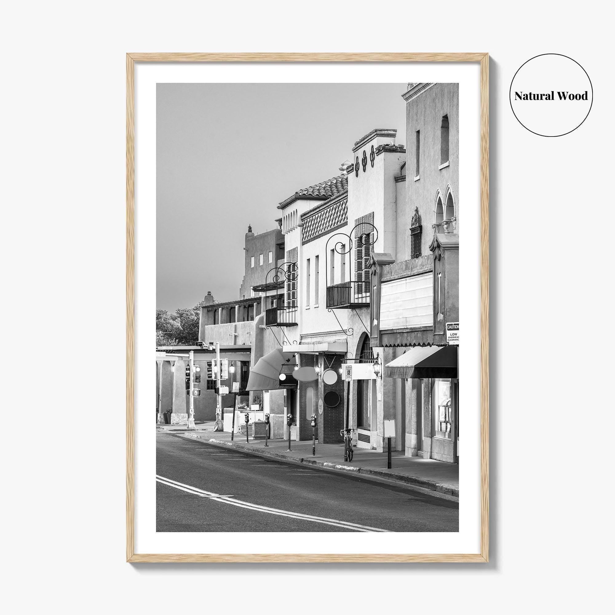 Santa Fe Black and White Fine Art Photo Print, New Mexico Wall Poster, USA