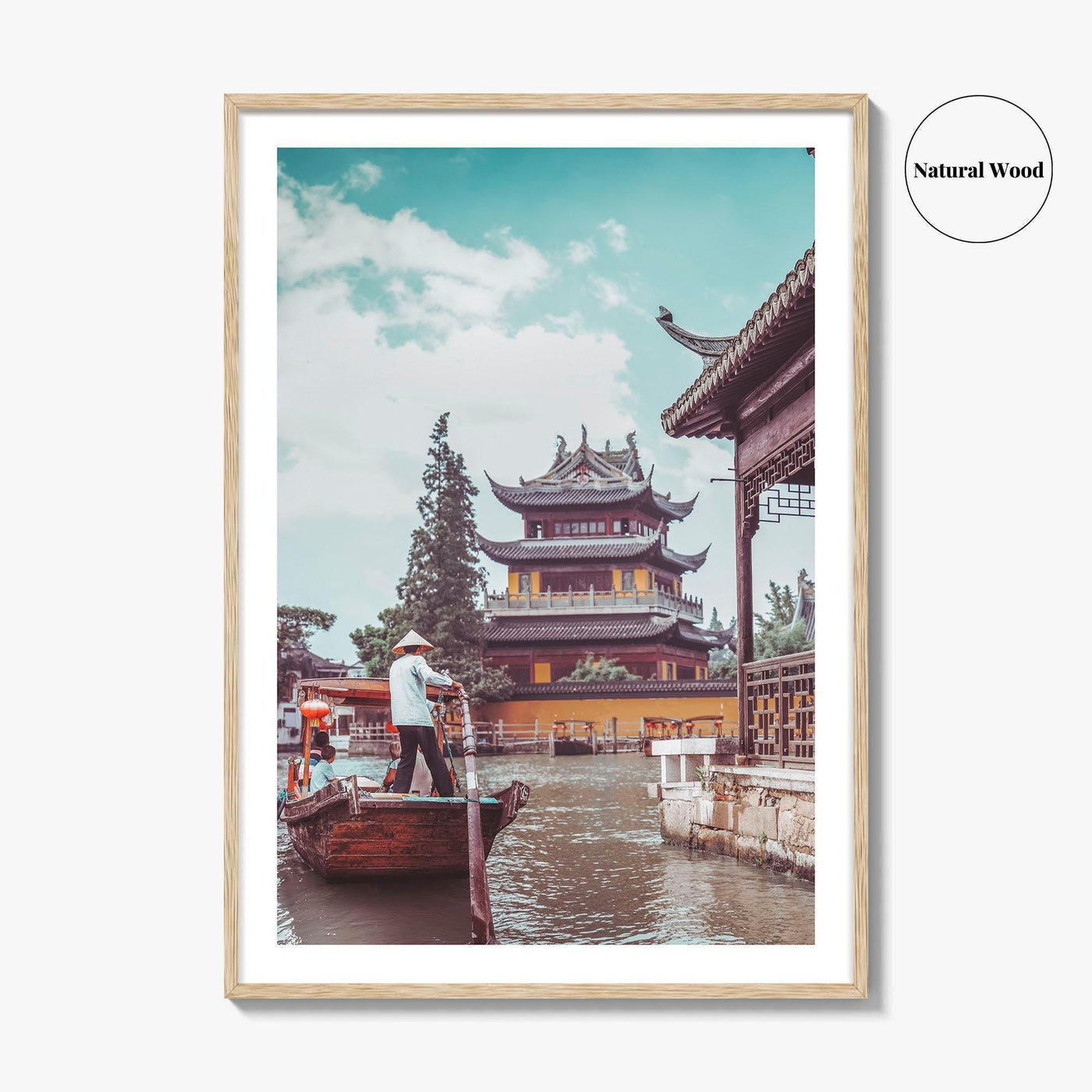Shanghai Fine Art Photo Print, Zhujiajiao Water Town, China, Boats, Historic Buildings, Wall Poster