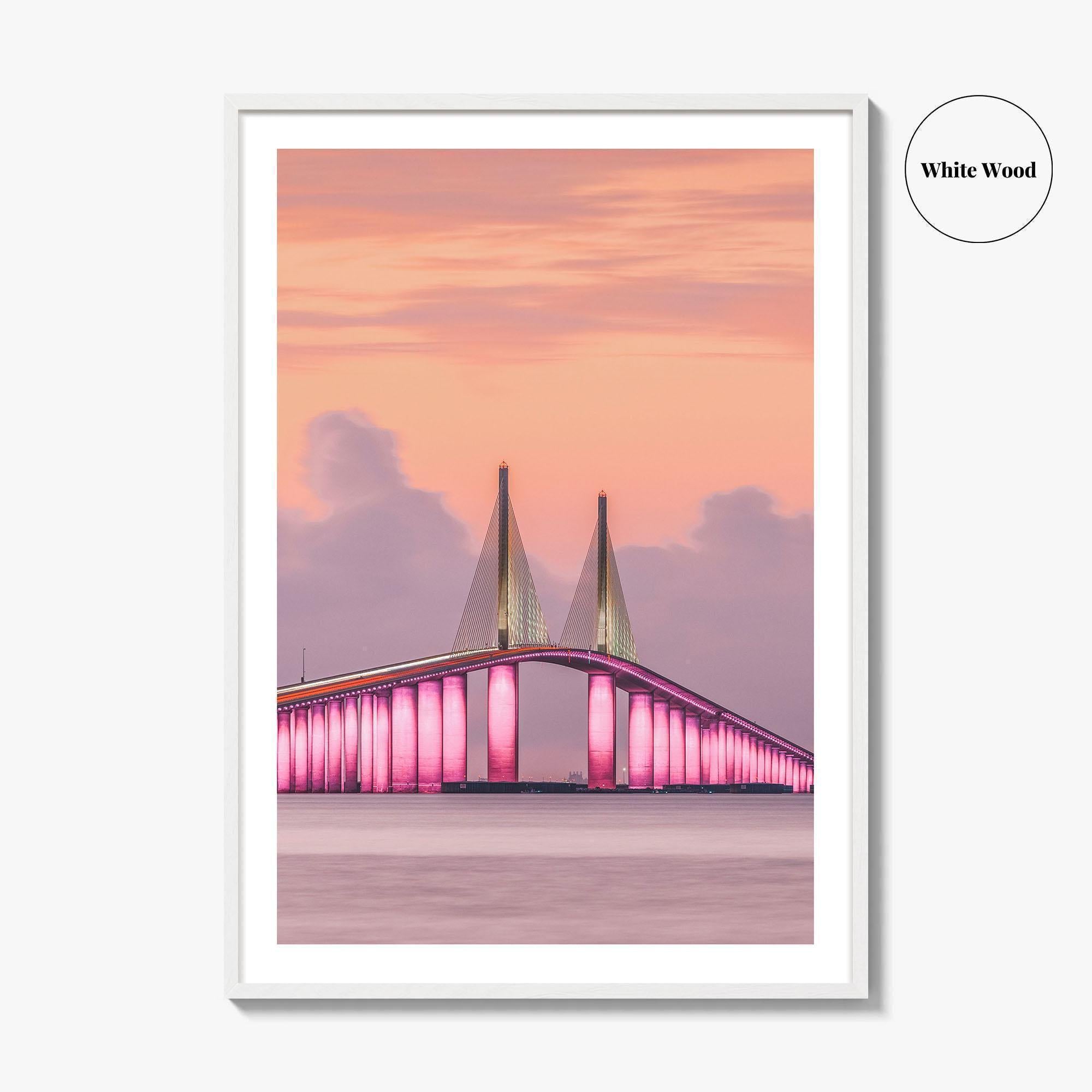 Tampa Fine Art Photo Print, Sunshine Skyway Bridge, Florida USA, Wall Decor