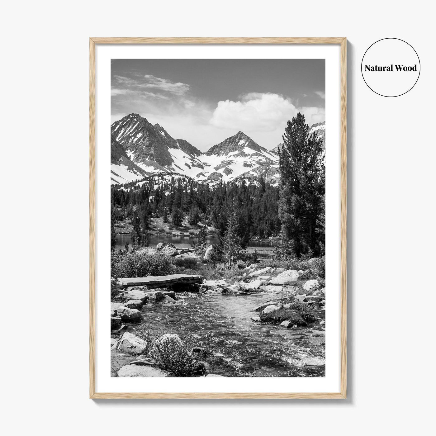 Sierra Nevada Black and White Fine Art Photo Print, Heart Lake, John Muir Trail