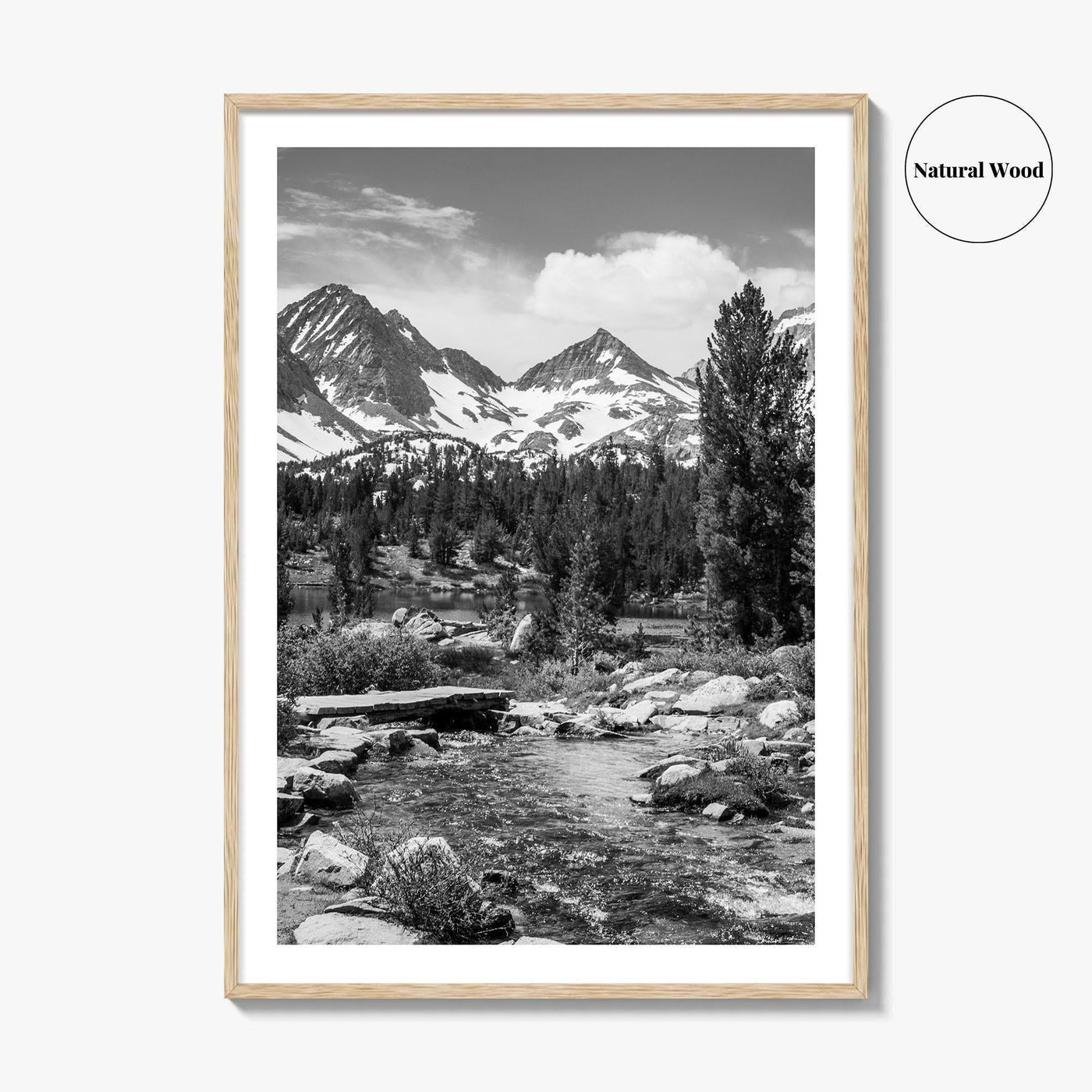 Sierra Nevada Black and White Fine Art Photo Print, Heart Lake, John Muir Trail