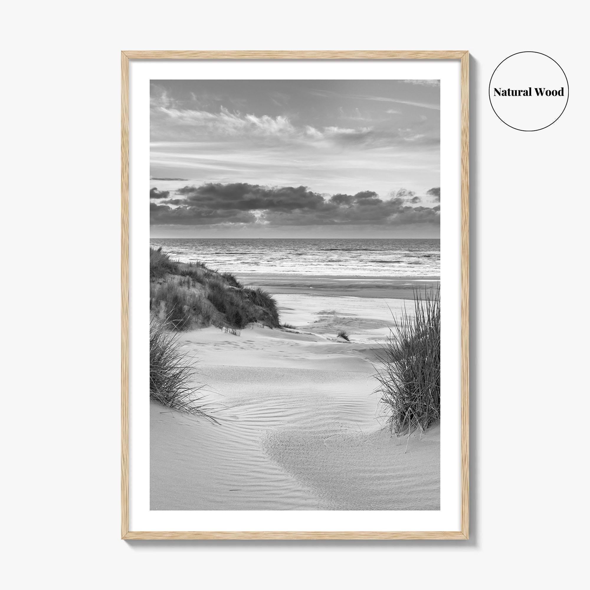 Ameland Black and White Fine Art Photo Print, Friesland Dunes North Sea Netherlands Poster