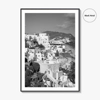 Santorini Fine Art Photo Print, Greece Wall Decor Poster, Greek Islands, Hillside Churches
