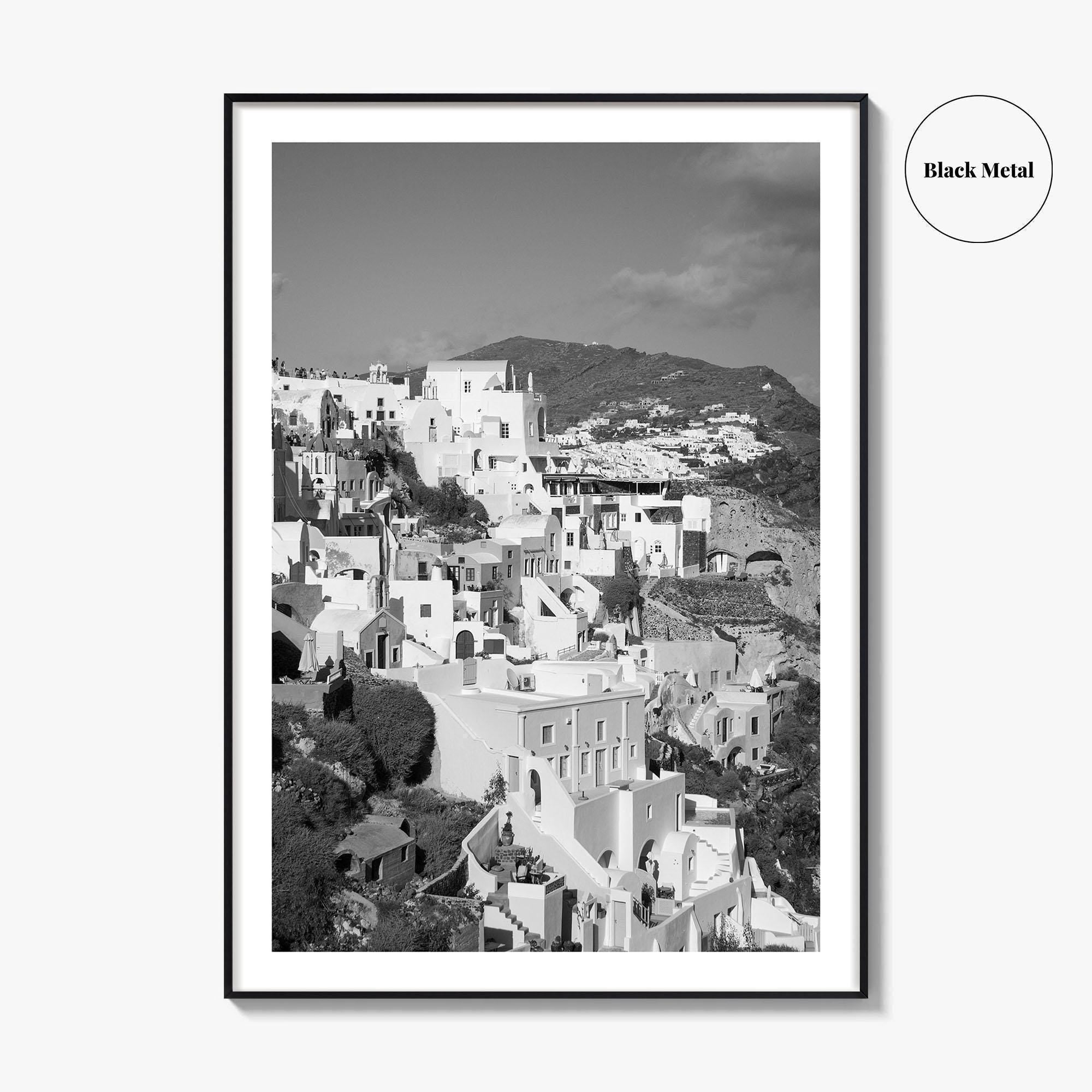 Santorini Fine Art Photo Print, Greece Wall Decor Poster, Greek Islands, Hillside Churches