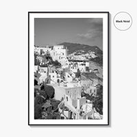 Santorini Fine Art Photo Print, Greece Wall Decor Poster, Greek Islands, Hillside Churches