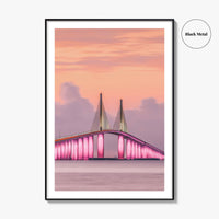 Tampa Fine Art Photo Print, Sunshine Skyway Bridge, Florida USA, Wall Decor