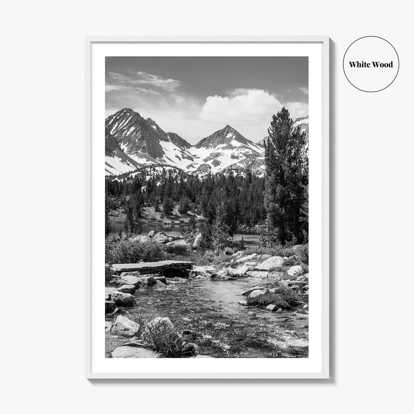 Sierra Nevada Black and White Fine Art Photo Print, Heart Lake, John Muir Trail