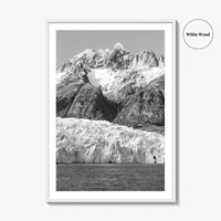 Torres del Paine Black and White Fine Art Photo Print, Grey Glacier, Patagonia Chile