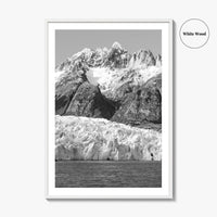 Torres del Paine Black and White Fine Art Photo Print, Grey Glacier, Patagonia Chile