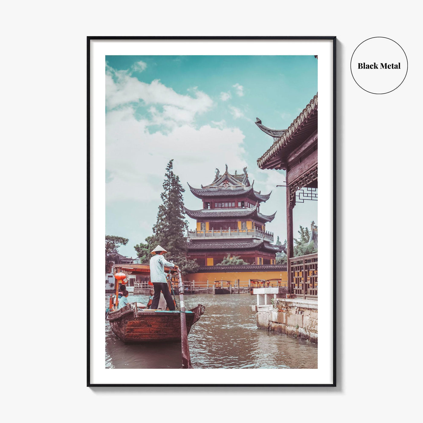 Shanghai Fine Art Photo Print, Zhujiajiao Water Town, China, Boats, Historic Buildings, Wall Poster