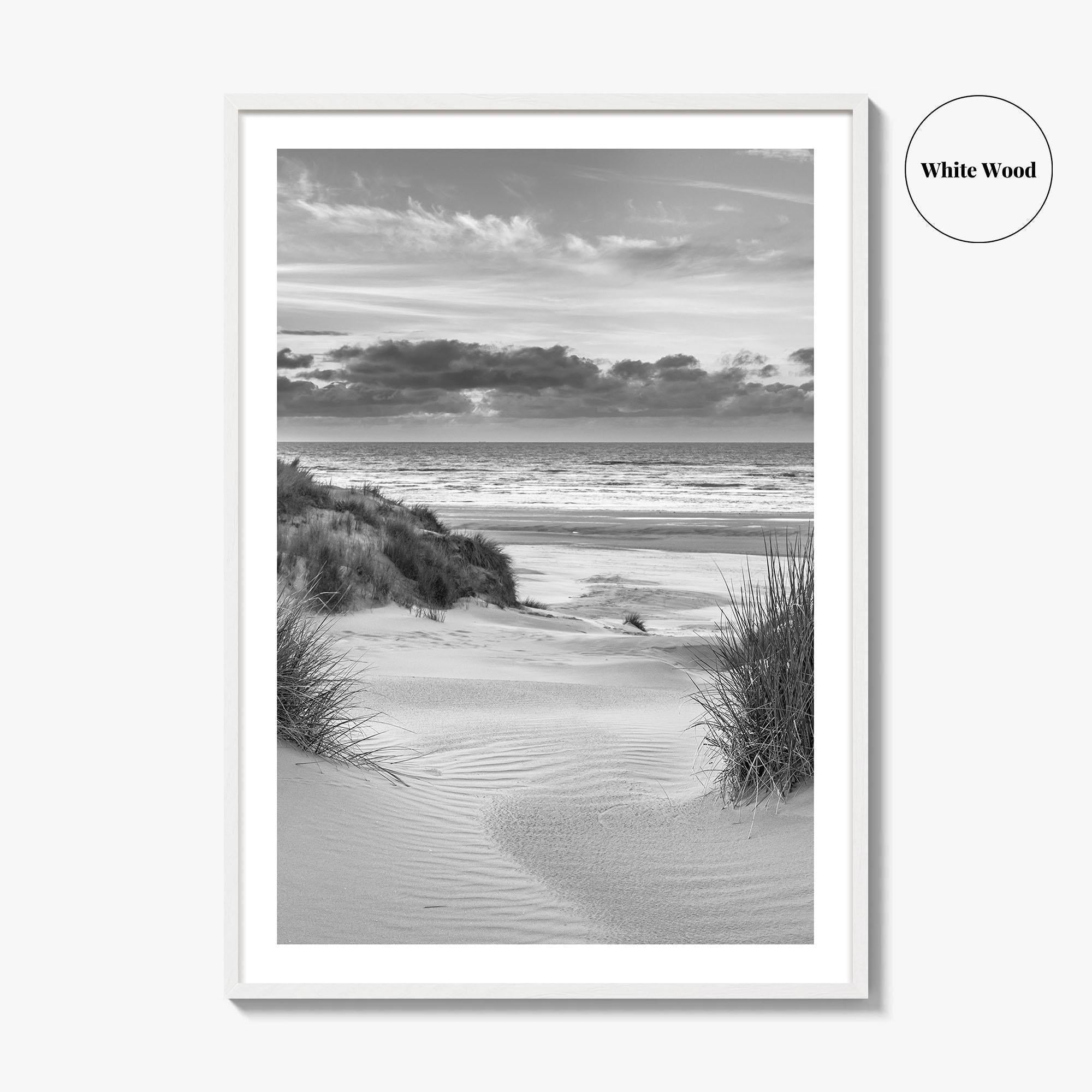 Ameland Black and White Fine Art Photo Print, Friesland Dunes North Sea Netherlands Poster